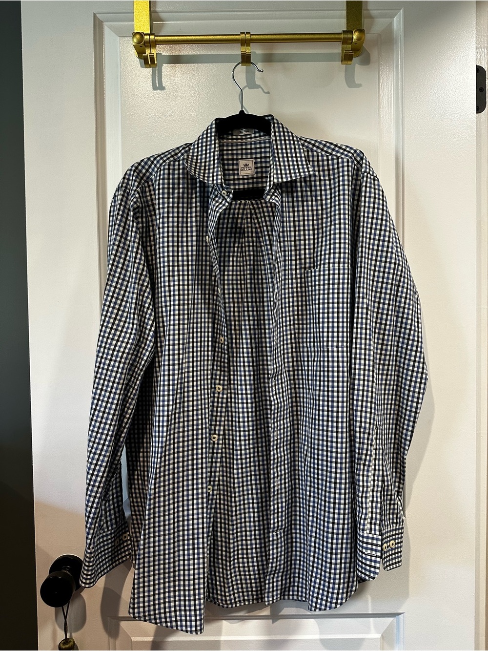 Peter Millar Checkered Dress Shirt 100% Cotton - Medium